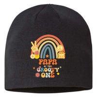 Papa of the Groovy One Rainbow Boho Birthday Party Sustainable Beanie