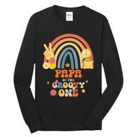 Papa of the Groovy One Rainbow Boho Birthday Party Tall Long Sleeve T-Shirt