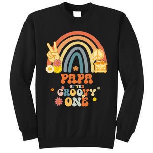 Papa of the Groovy One Rainbow Boho Birthday Party Tall Sweatshirt