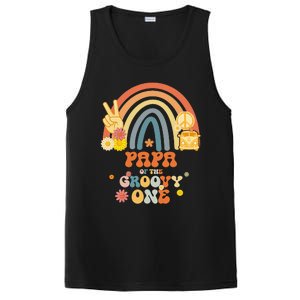 Papa of the Groovy One Rainbow Boho Birthday Party PosiCharge Competitor Tank