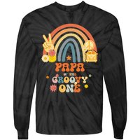 Papa of the Groovy One Rainbow Boho Birthday Party Tie-Dye Long Sleeve Shirt