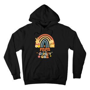 Papa of the Groovy One Rainbow Boho Birthday Party Tall Hoodie