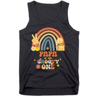 Papa of the Groovy One Rainbow Boho Birthday Party Tank Top