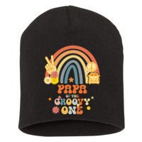 Papa of the Groovy One Rainbow Boho Birthday Party Short Acrylic Beanie