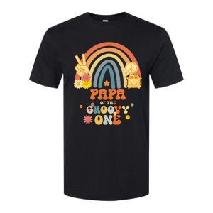 Papa of the Groovy One Rainbow Boho Birthday Party Softstyle CVC T-Shirt