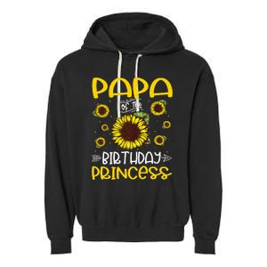 Papa Of The Birthday Princess Sunflower Family Garment-Dyed Fleece Hoodie