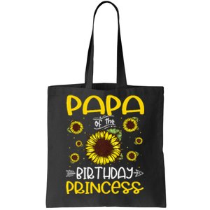 Papa Of The Birthday Princess Sunflower Family Tote Bag