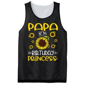 Papa Of The Birthday Princess Sunflower Family Mesh Reversible Basketball Jersey Tank