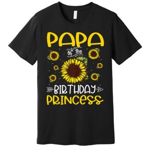 Papa Of The Birthday Princess Sunflower Family Premium T-Shirt