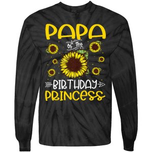 Papa Of The Birthday Princess Sunflower Family Tie-Dye Long Sleeve Shirt