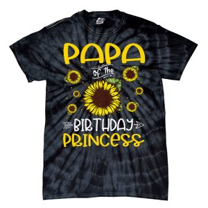 Papa Of The Birthday Princess Sunflower Family Tie-Dye T-Shirt