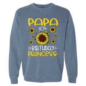 Papa Of The Birthday Princess Sunflower Family Garment-Dyed Sweatshirt