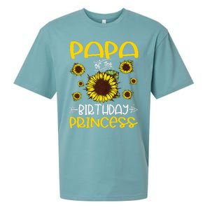 Papa Of The Birthday Princess Sunflower Family Sueded Cloud Jersey T-Shirt