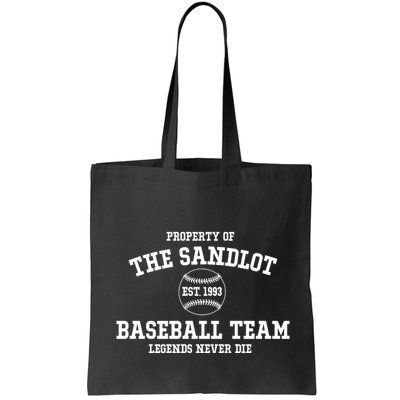 Property Of The Sandlot Est 1993 Baseball Team Legends Never Die Bag