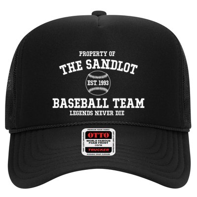 Property Of The Sandlot Est 1993 Baseball Team Legends Never Die Trucker Hat