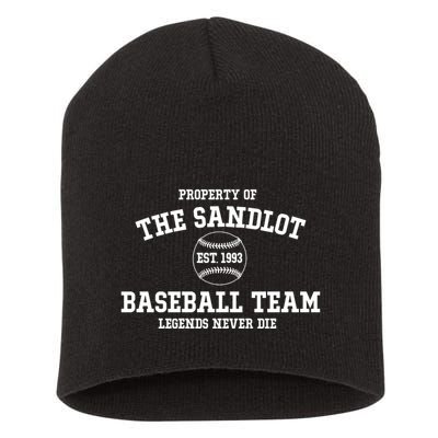 Property Of The Sandlot Est 1993 Baseball Team Legends Never Die Short Acrylic Beanie