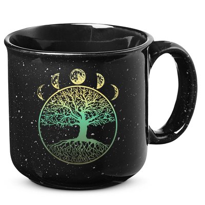 Phases Of The Moon Funny Tree Of Life Cottagecore 15oz Campfire Ceramic Mug