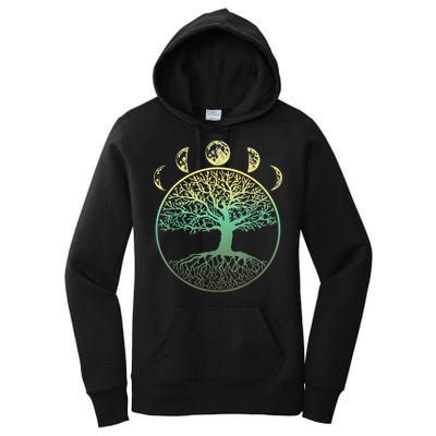 Phases Of The Moon Funny Tree Of Life Cottagecore Women's Pullover Hoodie