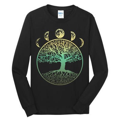 Phases Of The Moon Funny Tree Of Life Cottagecore Tall Long Sleeve T-Shirt