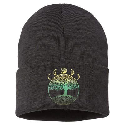 Phases Of The Moon Funny Tree Of Life Cottagecore Sustainable Knit Beanie