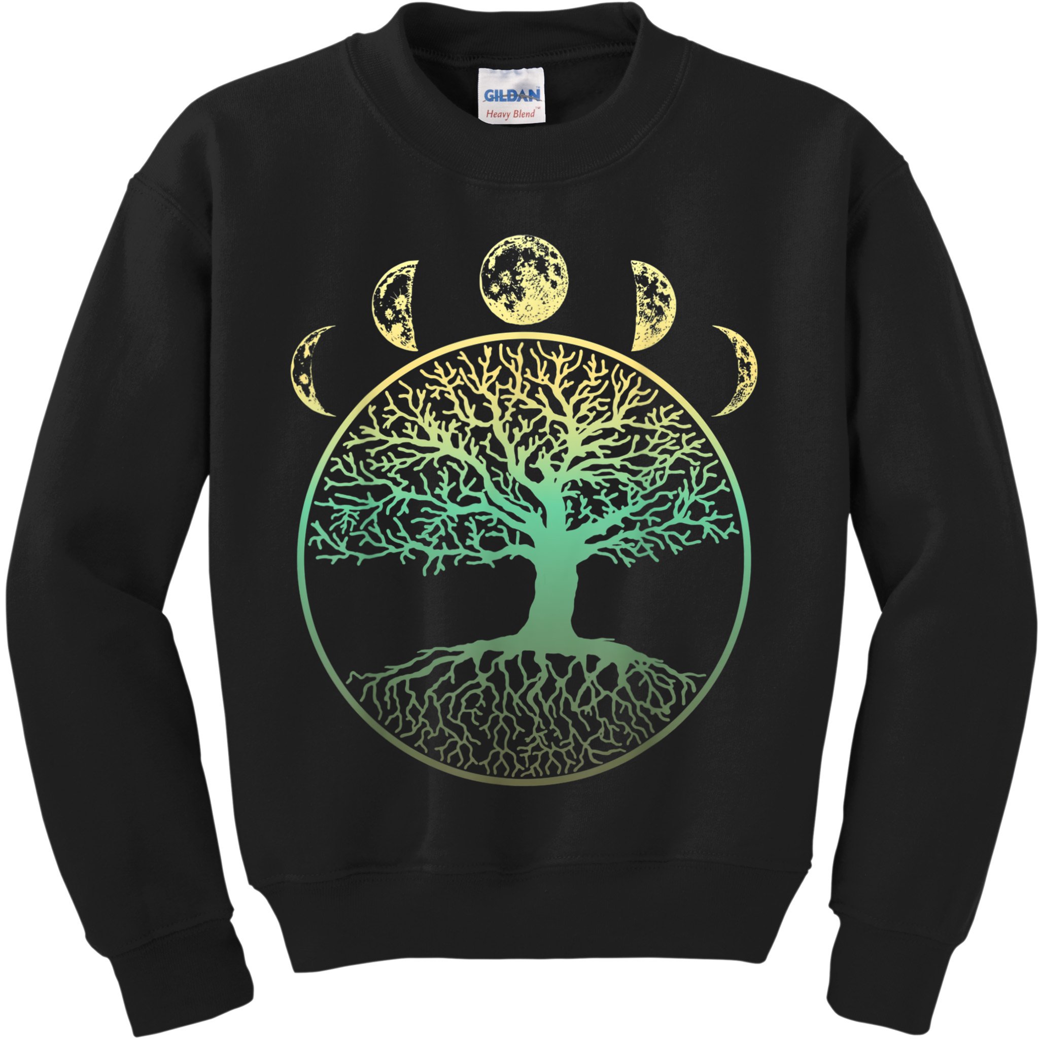Phases Of The Moon Funny Tree Of Life Cottagecore Kids Sweatshirt