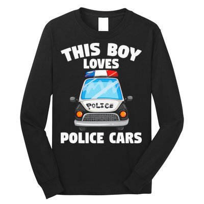 Police Officer This Boy Loves Police Cars Long Sleeve Shirt