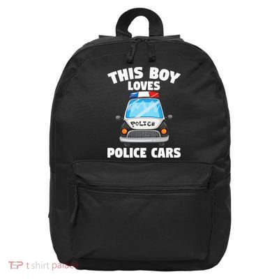 Police Officer This Boy Loves Police Cars 16 in Basic Backpack