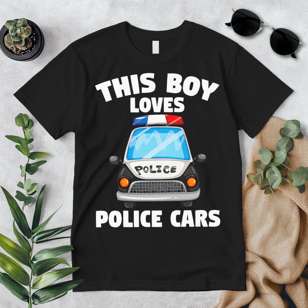 Police Officer This Boy Loves Police Cars Premium T-Shirt