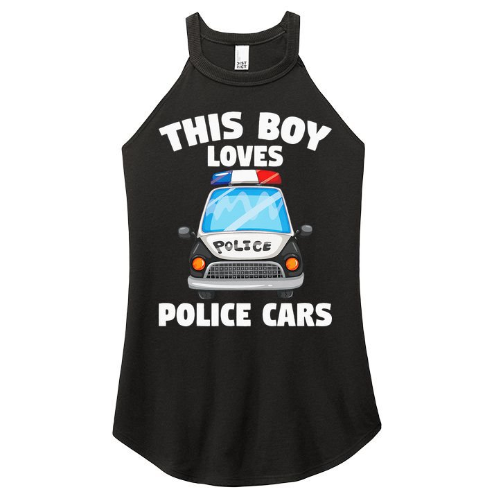 Police Officer This Boy Loves Police Cars Women's Perfect Tri Rocker Tank