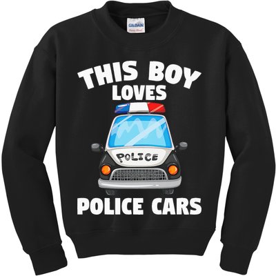 Police Officer This Boy Loves Police Cars Kids Sweatshirt