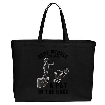 Pat On The Back Funny Adult Sarcastic Design Cotton Canvas Jumbo Tote