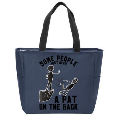 Pat On The Back Funny Adult Sarcastic Design Zip Tote Bag