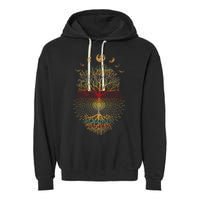 Phases of the Moon Retro 60's 70's Vibe Tree of Life Garment-Dyed Fleece Hoodie