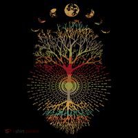 Phases of the Moon Retro 60's 70's Vibe Tree of Life Hoodie