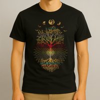 Phases of the Moon Retro 60's 70's Vibe Tree of Life T-Shirt