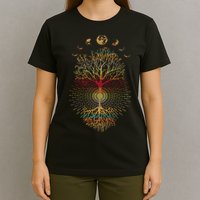 Phases of the Moon Retro 60's 70's Vibe Tree of Life T-Shirt