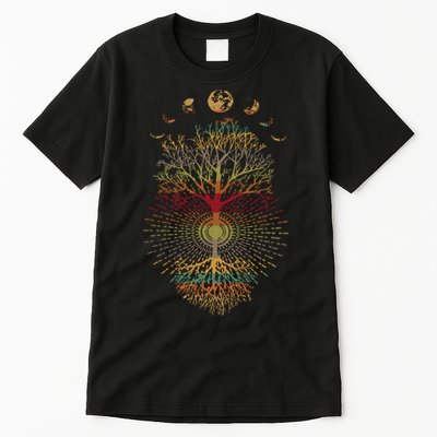 Phases of the Moon Retro 60's 70's Vibe Tree of Life Tall T-Shirt