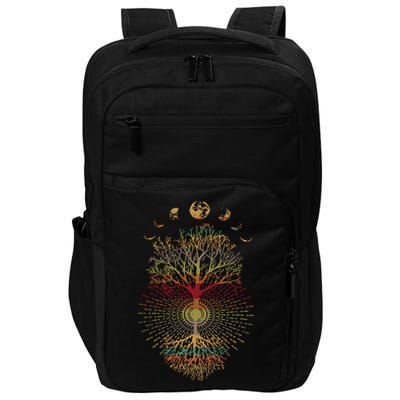 Phases of the Moon Retro 60's 70's Vibe Tree of Life Impact Tech Backpack
