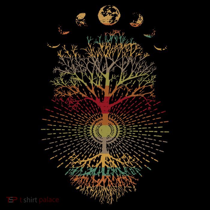 Phases of the Moon Retro 60's 70's Vibe Tree of Life Backpack