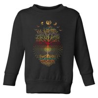 Phases of the Moon Retro 60's 70's Vibe Tree of Life Toddler Sweatshirt