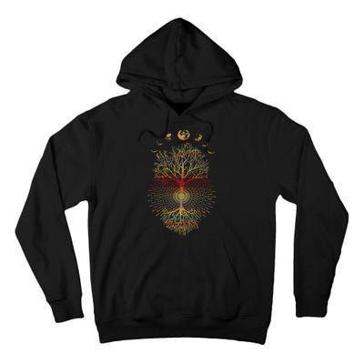 Phases of the Moon Retro 60's 70's Vibe Tree of Life Tall Hoodie