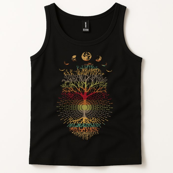 Phases of the Moon Retro 60's 70's Vibe Tree of Life Tank Top