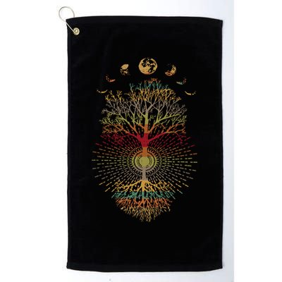 Phases of the Moon Retro 60's 70's Vibe Tree of Life Golf Towel