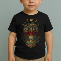 Phases of the Moon Retro 60's 70's Vibe Tree of Life Toddler T-Shirt