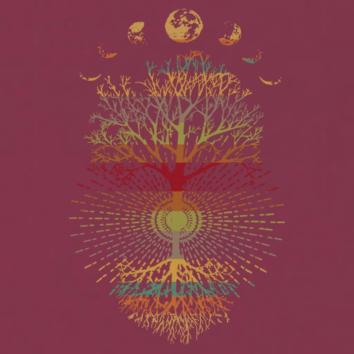 Phases of the Moon Retro 60's 70's Vibe Tree of Life 16oz Travel Tumbler