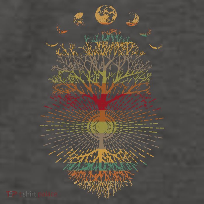 Phases of the Moon Retro 60's 70's Vibe Tree of Life Vector Backpack
