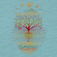 Phases of the Moon Retro 60's 70's Vibe Tree of Life Sueded Cloud Jersey T-Shirt