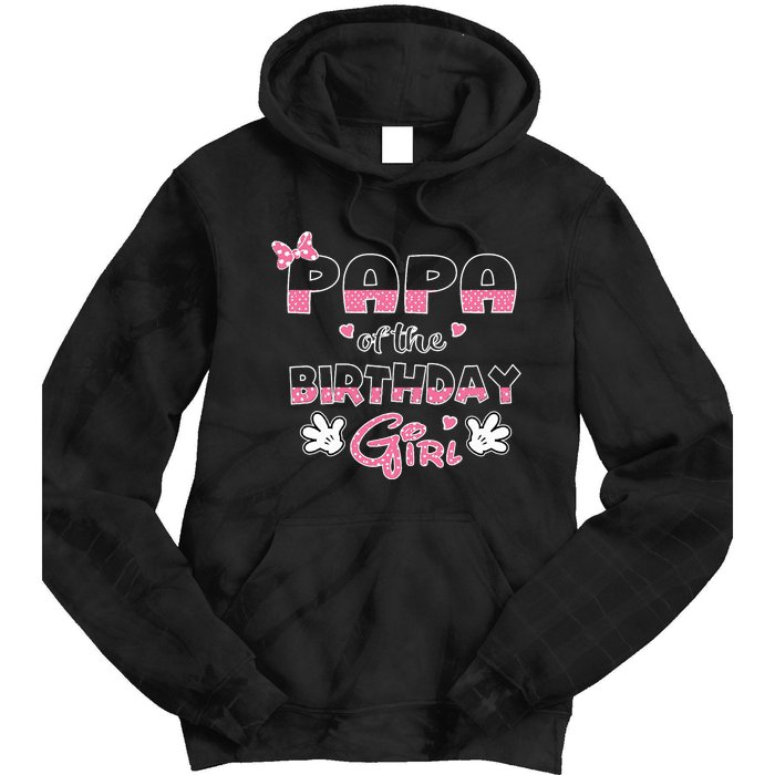 Papa Of The Birthday Girl Mouse Family Matching Tie Dye Hoodie