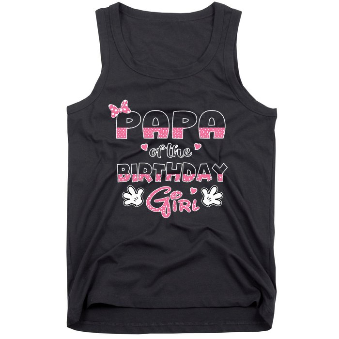 Papa Of The Birthday Girl Mouse Family Matching Tank Top