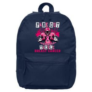 Pink_ Out Tackle Breast Cancer Awareness Usa Football Mom 16 in Basic Backpack